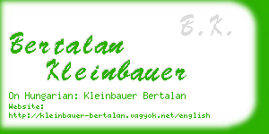 bertalan kleinbauer business card